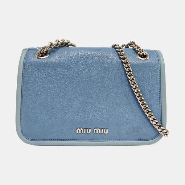 Calfskin Shoulder Bag Blue