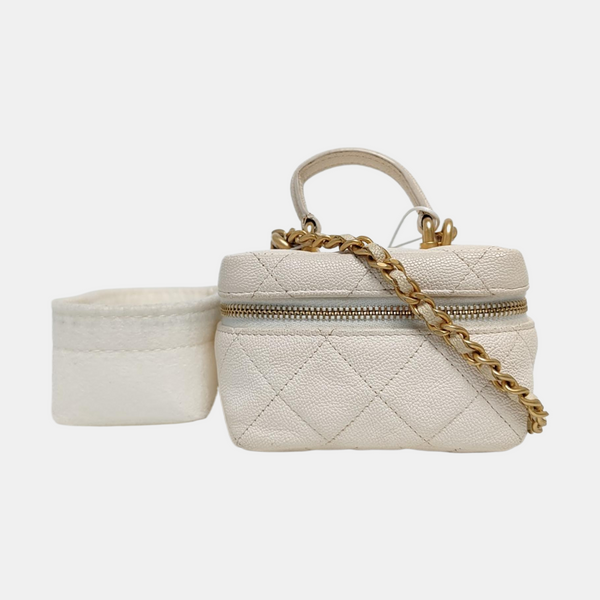 Quilted Grained Calfskin White