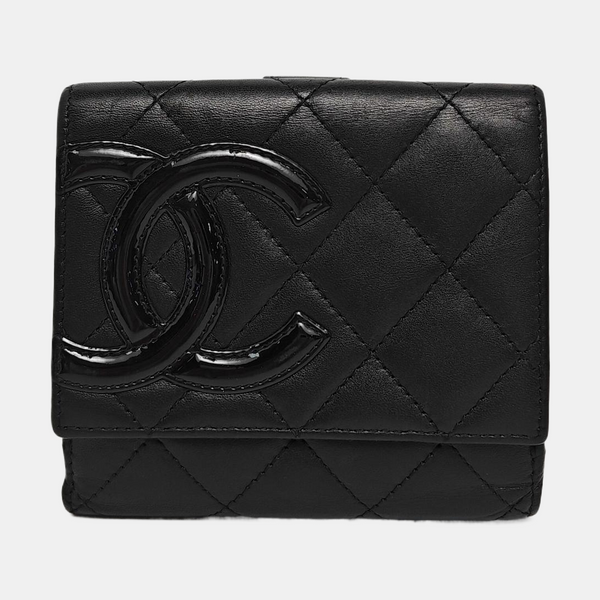 Authenticated pre-owned CAMBON Quilted Calfskin Black Wallet - Wallet at Looply