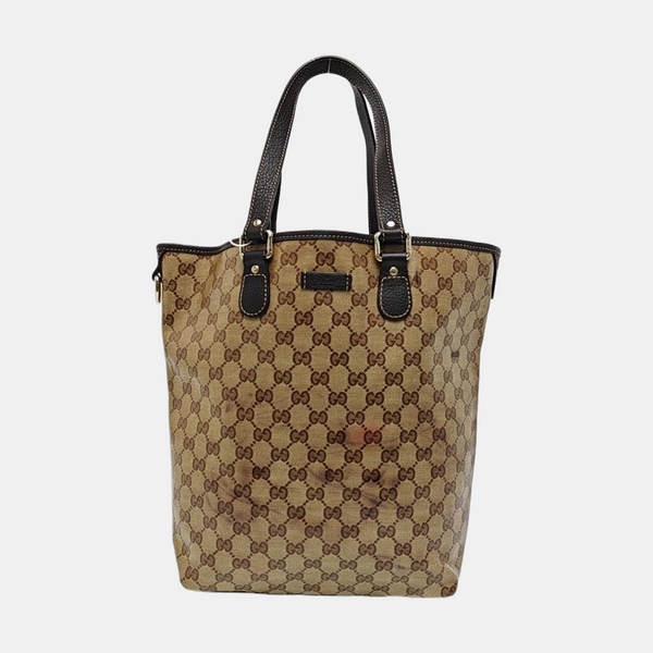 Monogram Coated Canvas Tote Bag Brown