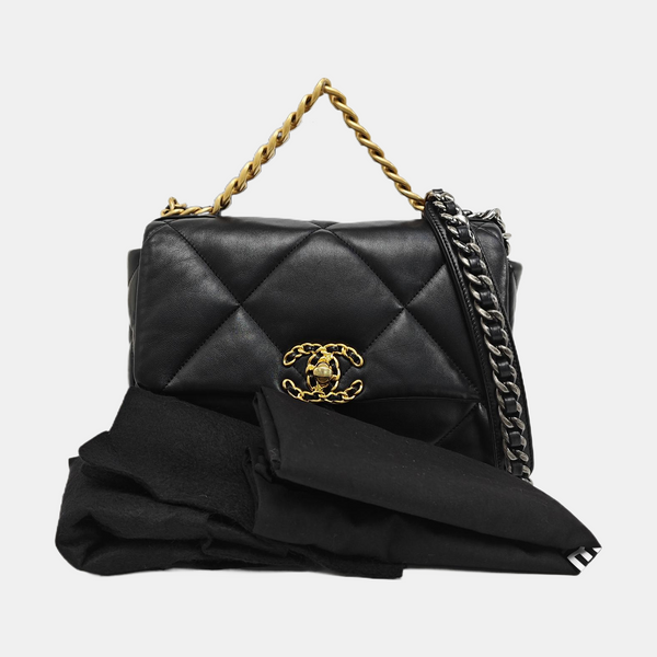 CHANEL 19 Small Quilted Lambskin Black