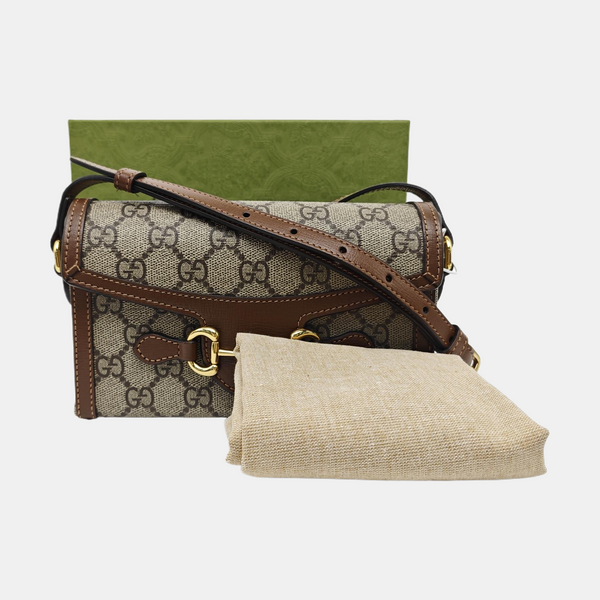 Horsebit 1955 Mini Monogram Coated Canvas Beige