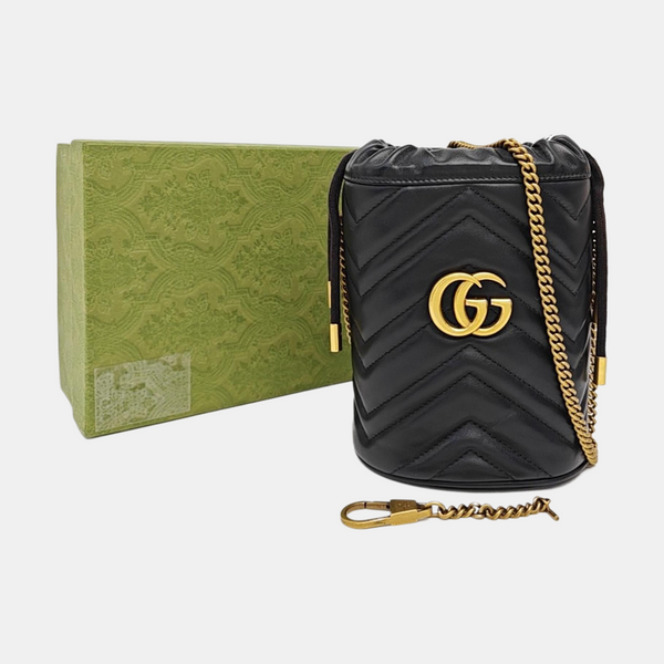 GG Marmont Mini Quilted Calfskin Black