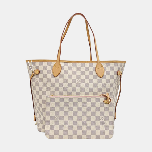 NEVERFULL MM Damier Azur Coated Canvas White