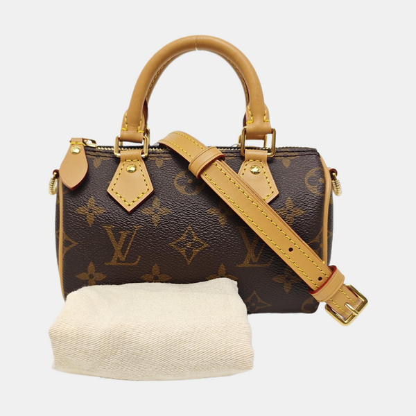 SPEEDY Nano Monogram Coated Canvas Brown