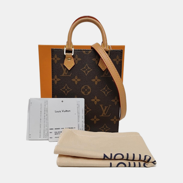 SAC PLAT Mini Monogram Coated Canvas Brown