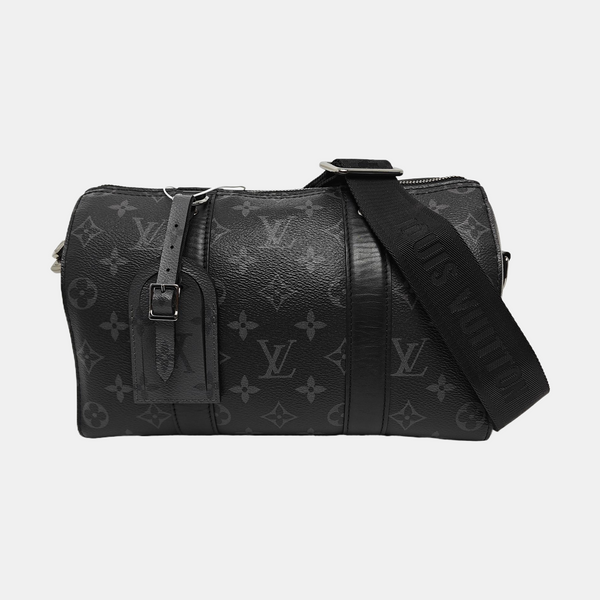 KEEPALL Monogram Coated Canvas Black