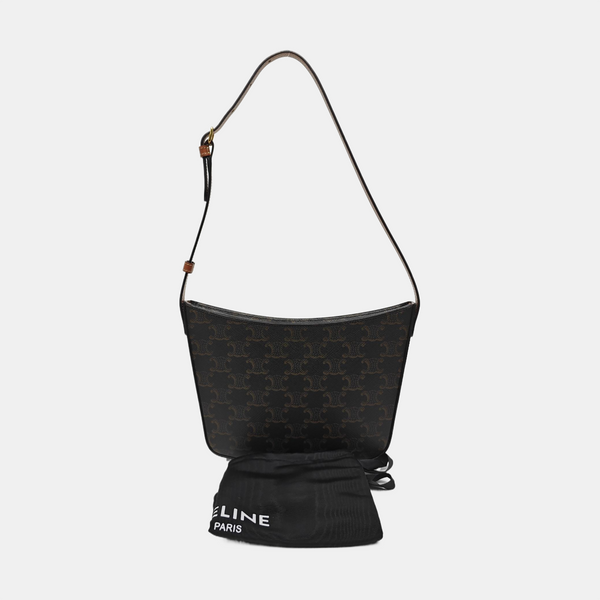 Coated Canvas Top Handle Bag Medium Brown