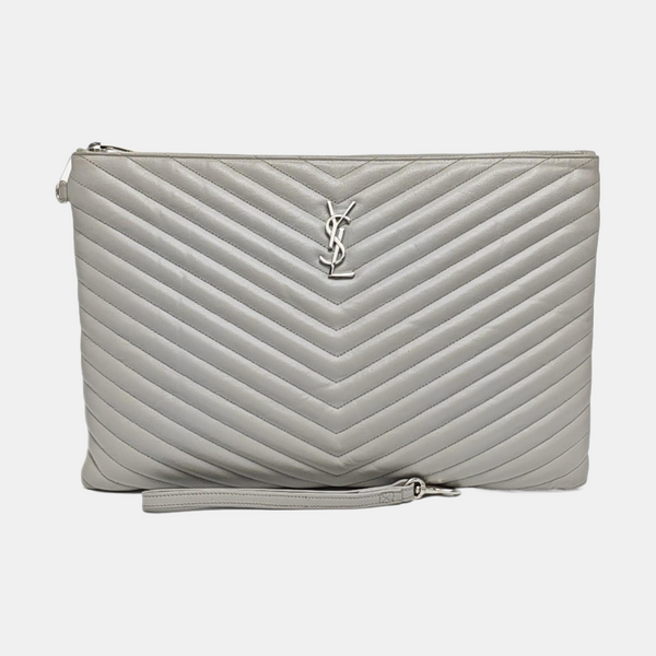 MATELASSE Chevron Calfskin Gray