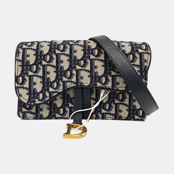 Saddle Mini Oblique Canvas Blue