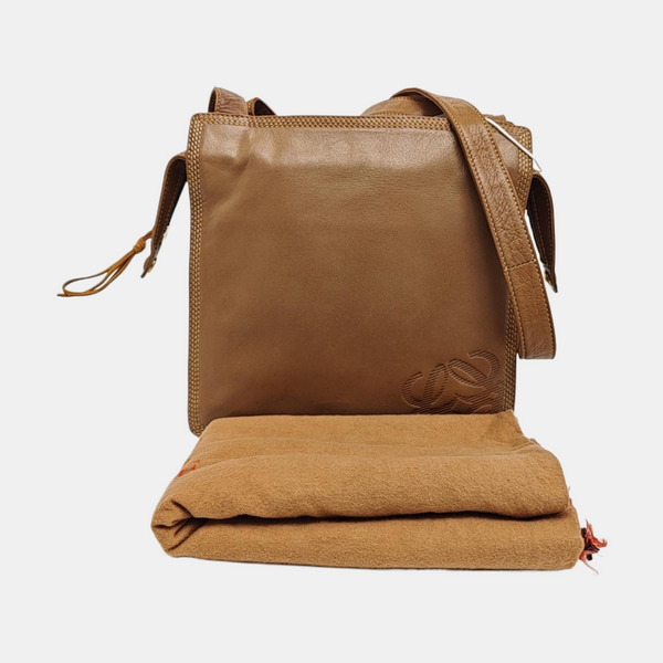Lambskin Shoulder Bag Brown