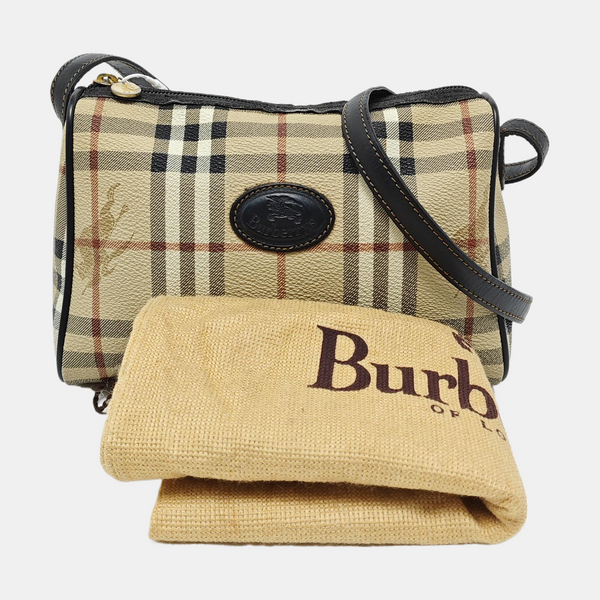 Coated Canvas Shoulder Bag Beige