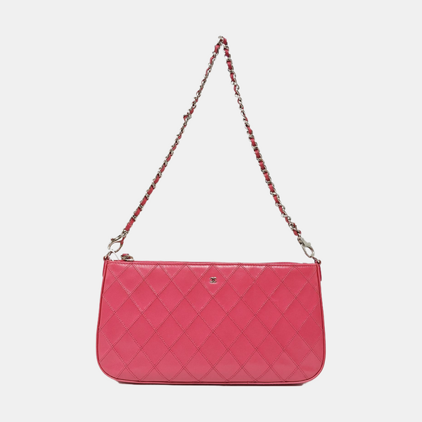 Quilted Lambskin Shoulder Bag Pink