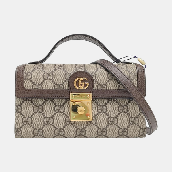 Ophidia Mini Monogram Coated Canvas Beige