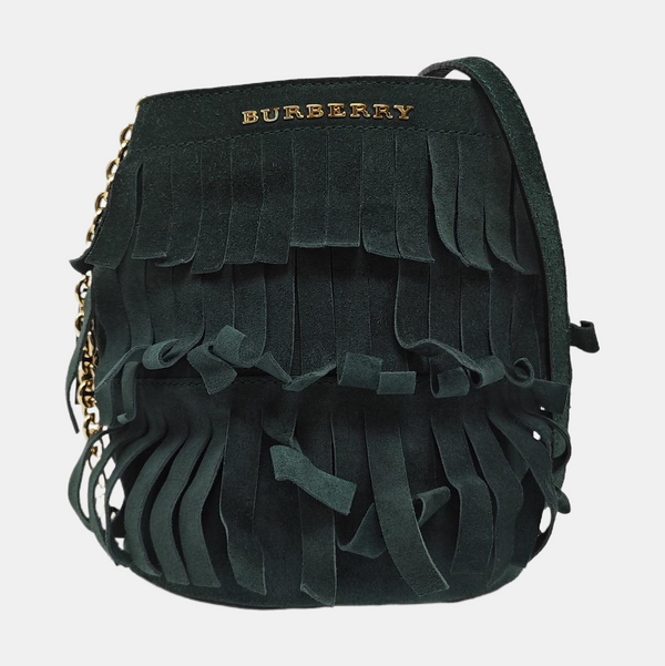 Suede Fringe Mini Suede Green