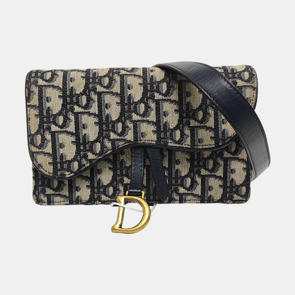 Saddle Mini Oblique Canvas Blue