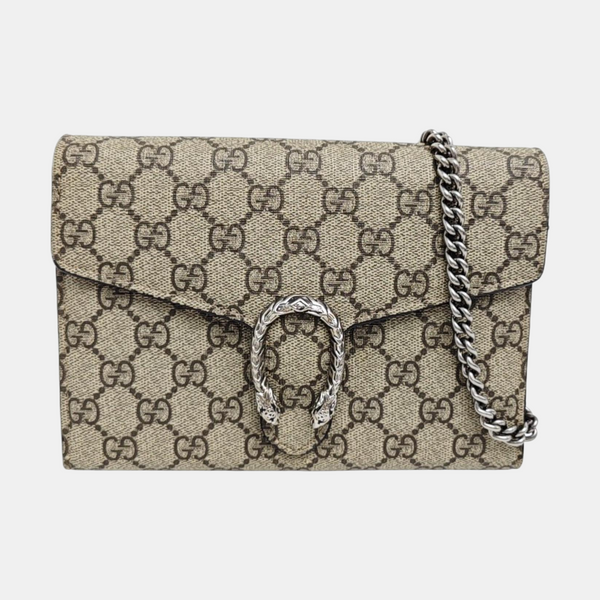 Dionysus Mini Monogram Coated Canvas Beige