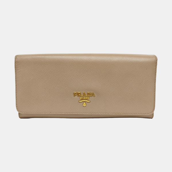 Saffiano Calfskin Wallet Beige