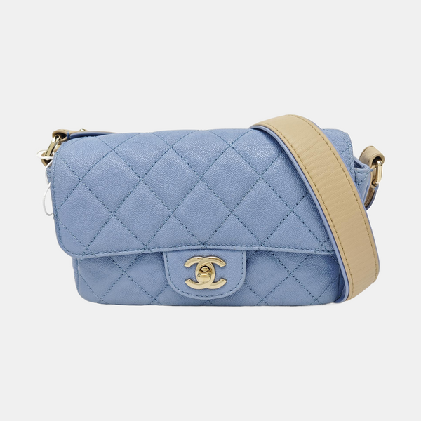 CLASSIC FLAP Mini Quilted Calfskin Blue