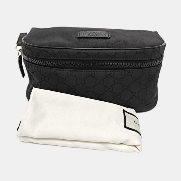 Monogram Fabric Belt Bag Black