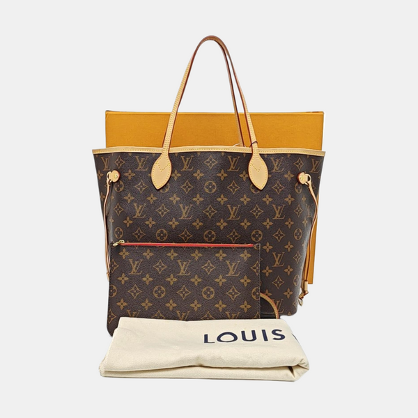 NEVERFULL MM Monogram Coated Canvas Brown