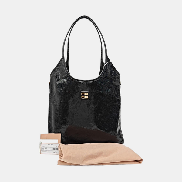 Patent Leather Shoulder Bag Black