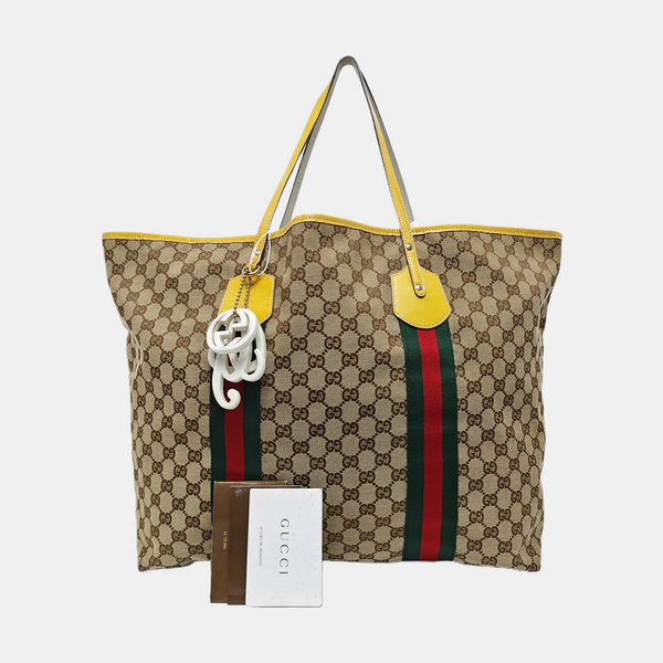Monogram Canvas Tote Bag Beige