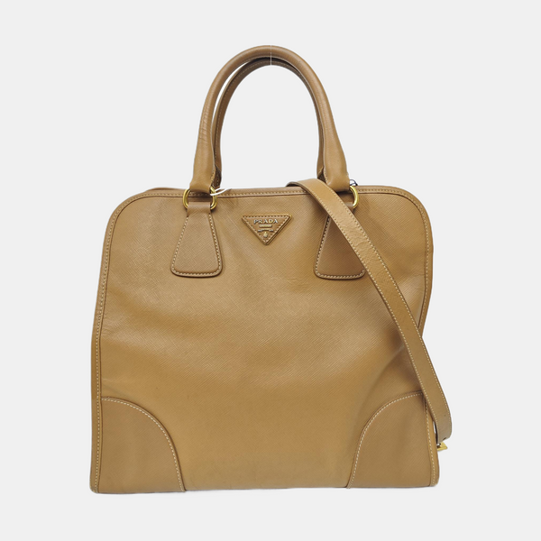 Saffiano Calfskin Tote Bag Brown
