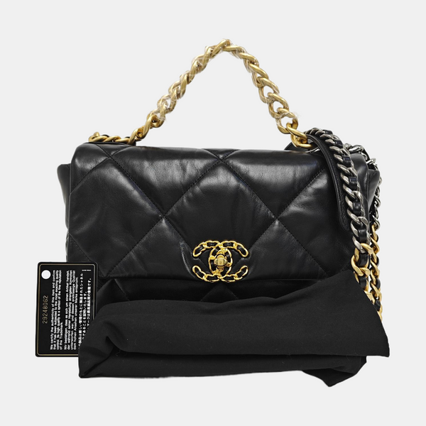 CHANEL 19 Medium Quilted Lambskin Black