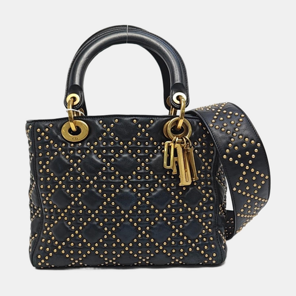 Lady Dior Medium Cannage Lambskin Black