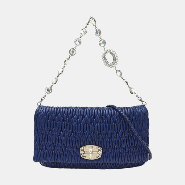 Crystal Quilted Lambskin Blue