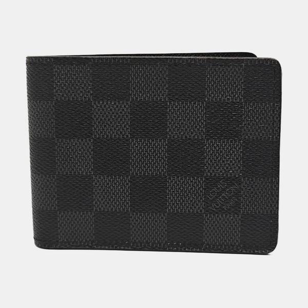AMERIGO Damier Graphite Coated Canvas Gray Wallet
