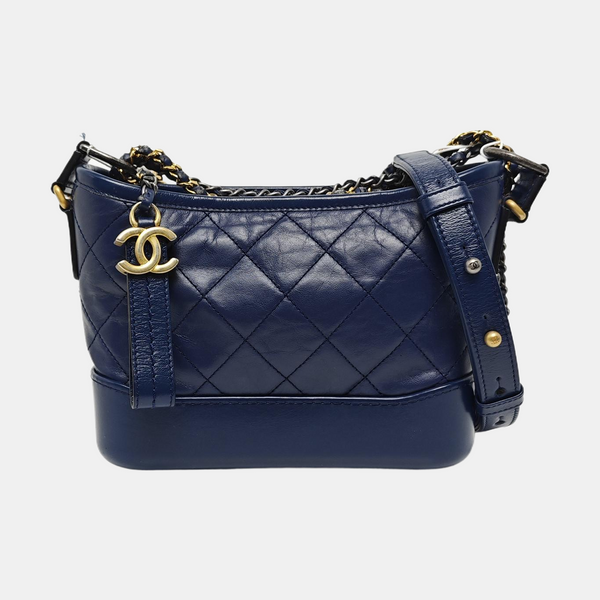 Authenticated pre-owned GABRIELLE Small Quilted Calfskin Blue - Shoulder Bag at Looply