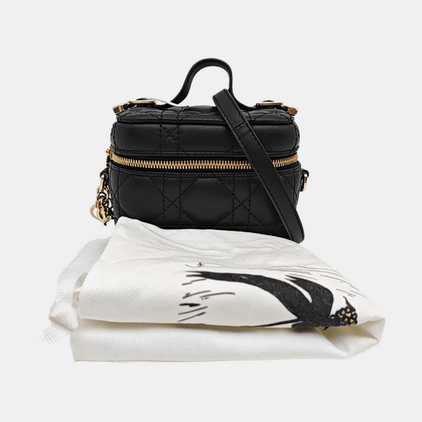 Lady Dior Super Mini Cannage Lambskin Black