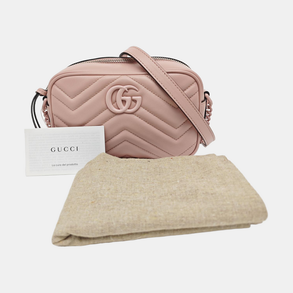 GG Marmont Mini Quilted Calfskin Pink