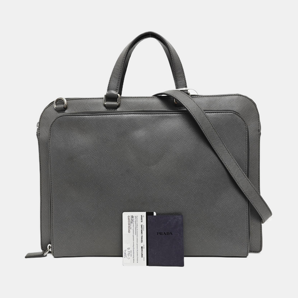 Saffiano Calfskin Crossbody Bag Gray