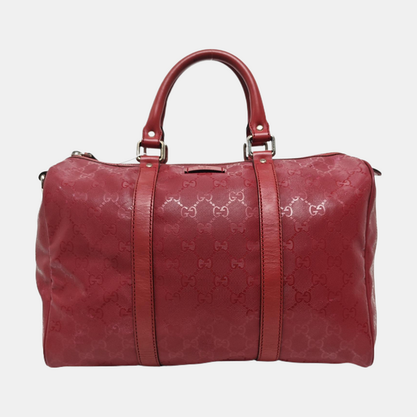 Boston Monogram Coated Canvas Red
