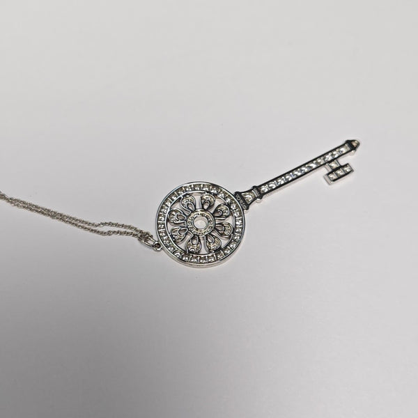 Tiffany Keys 18k White Gold Silver Necklace