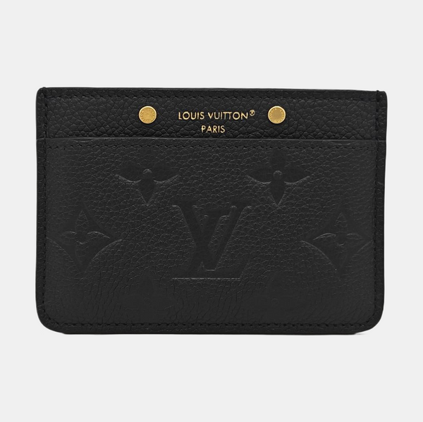 Monogram Calfskin Card Holder Black