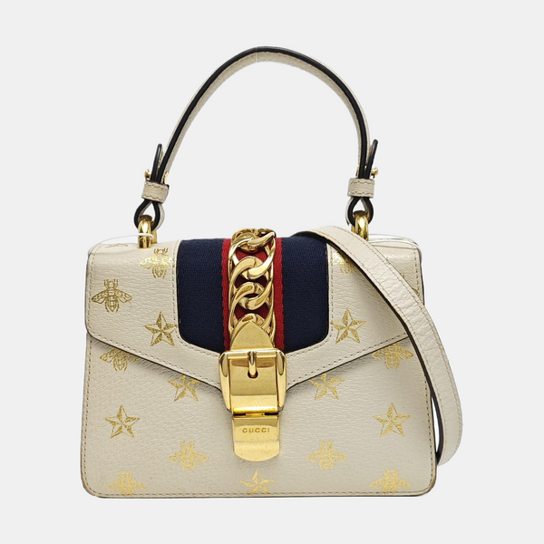 Authenticated pre-owned Sylvie Mini Calfskin White - Shoulder Bag at Looply
