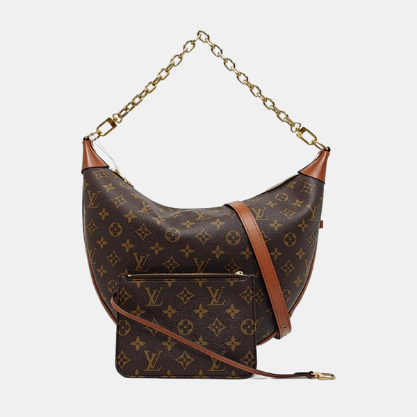 LOOP HOBO Monogram Coated Canvas Brown