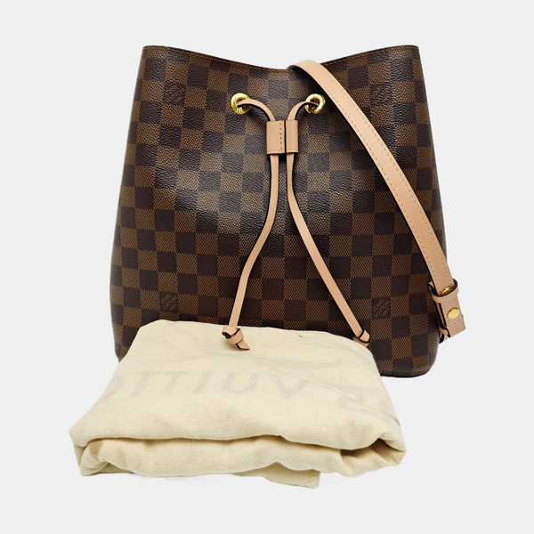 NÉONOÉ MM Damier Ebene Coated Canvas Brown