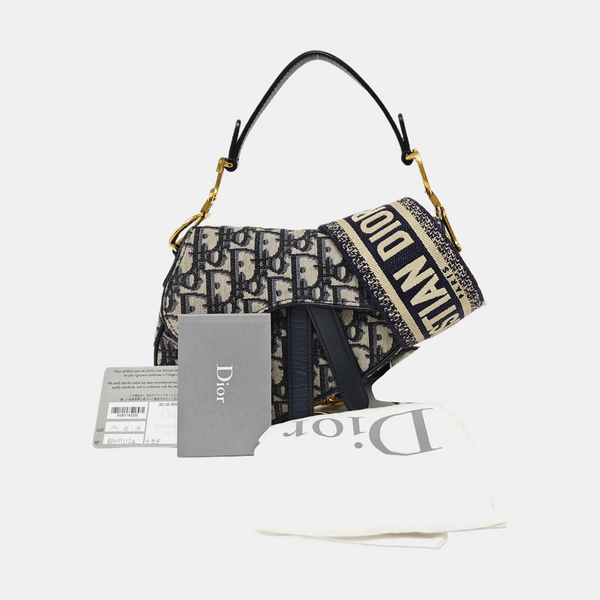 Saddle Mini Oblique Canvas Blue