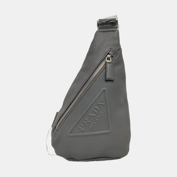 Authenticated pre-owned Triangle Leather Gray - Belt Bag at Looply