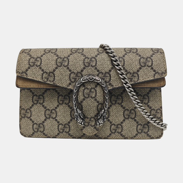 Dionysus Super Mini Monogram Coated Canvas Beige