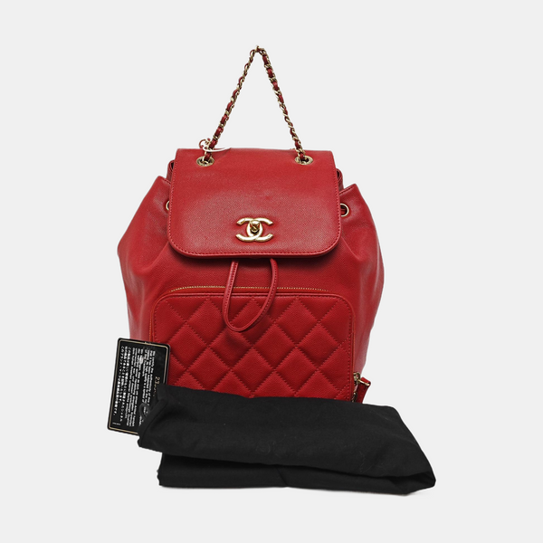BUSINESS AFFINITY Quilted Grained Calfskin Red