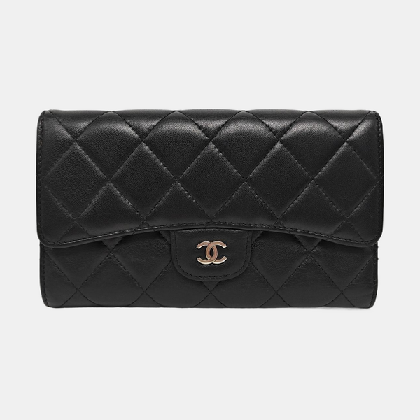 CLASSIC FLAP Mini Quilted Lambskin Black Wallet