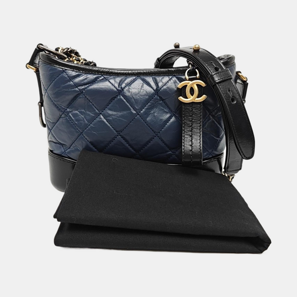 GABRIELLE Small Quilted Calfskin Blue