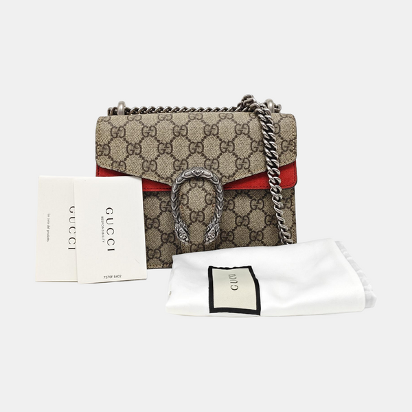 Dionysus Mini Monogram Coated Canvas Beige