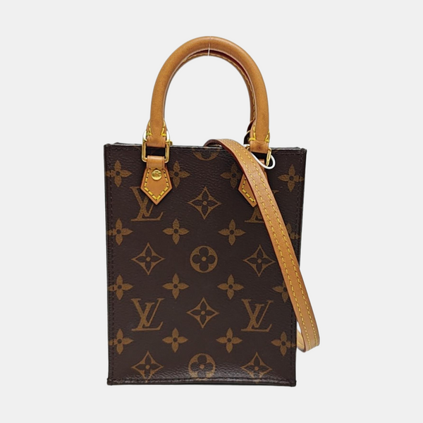 SAC PLAT Mini Monogram Coated Canvas Brown